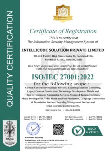 ISO 27001-2022 Certificate